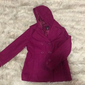 Fuschia Pea Coat